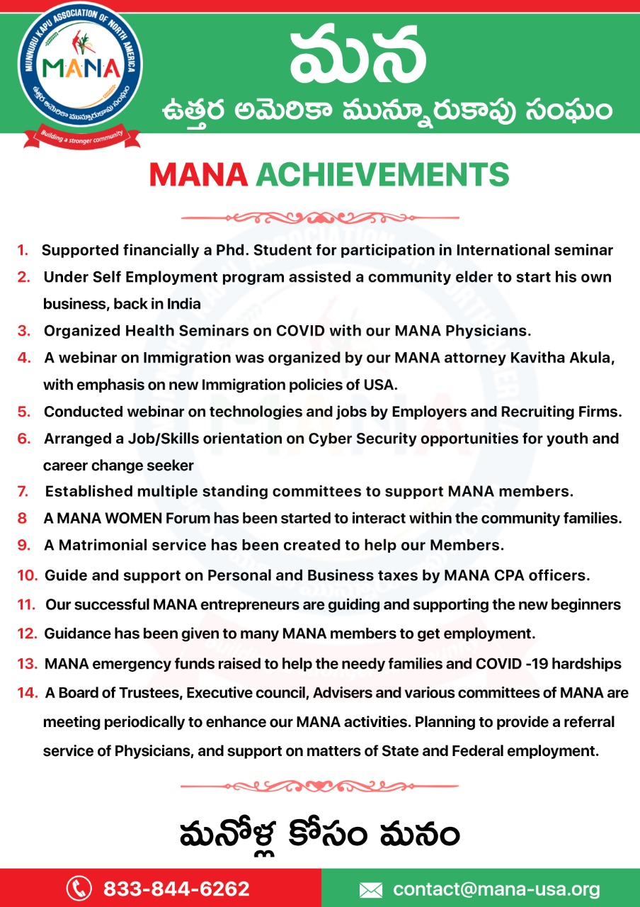 MANA Achievements 2020